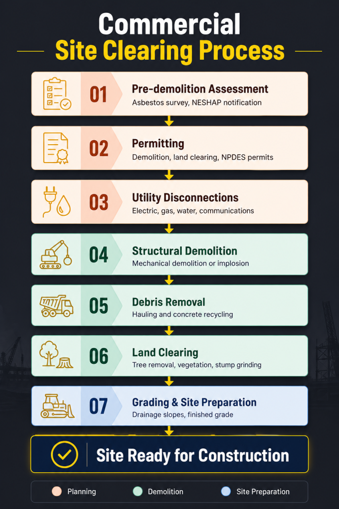 Commercial site clearing phases | PAW Demolition