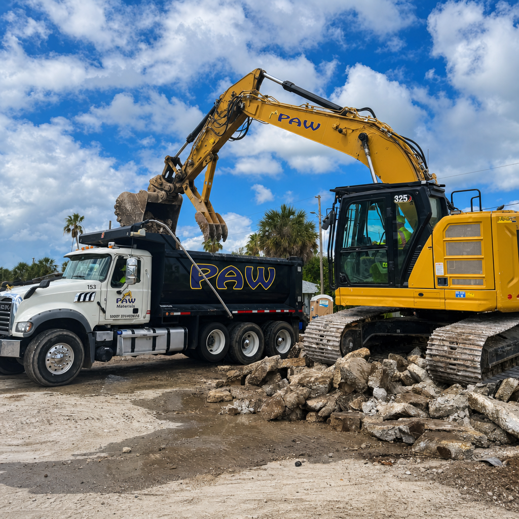 Demolition debris removal on commercial projects