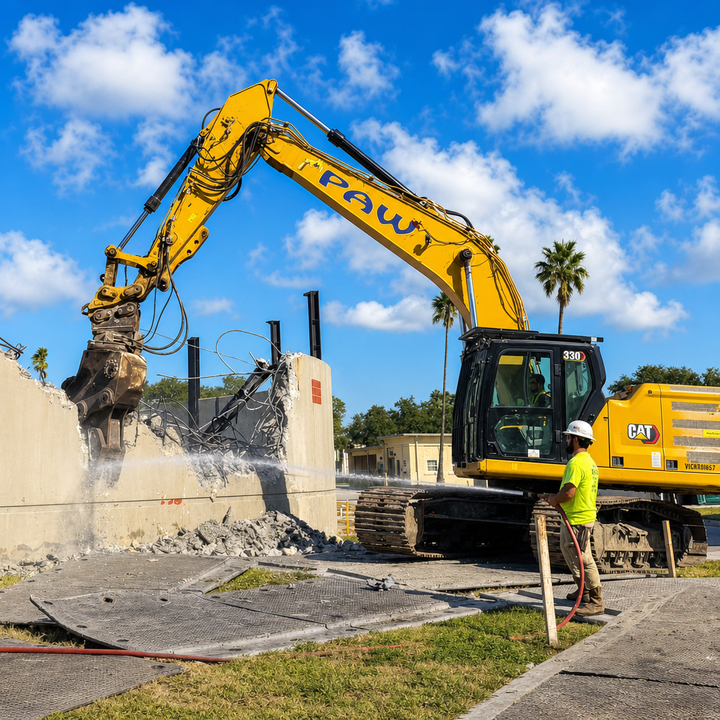 Concrete walls demolition
