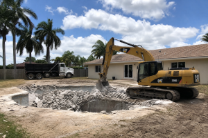 Residential pool demolition in Florida