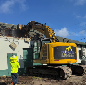 PAW Demolition team demolition on the project tearing down the 500 Block in St. Pete.